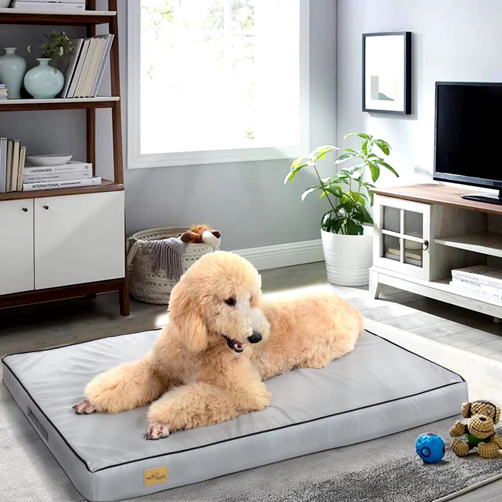 Durable Waterproof Dog Bed - Foam Pet Lounge with Removable Washable Cover for All Dog Sizes