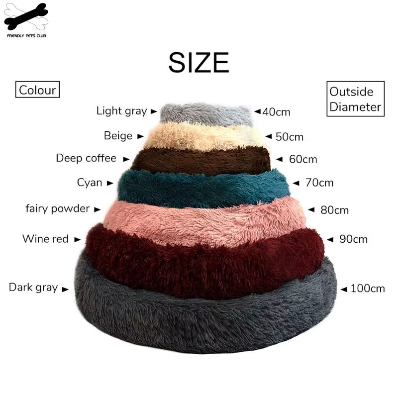 Fluffy Donut Dog Bed - Ultra-Soft Plush Cushion for Cozy Winter Comfort, Perfect for Dogs & Cats