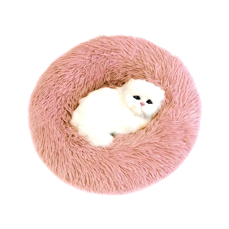 Fluffy Donut Dog Bed - Ultra-Soft Plush Cushion for Cozy Winter Comfort, Perfect for Dogs & Cats