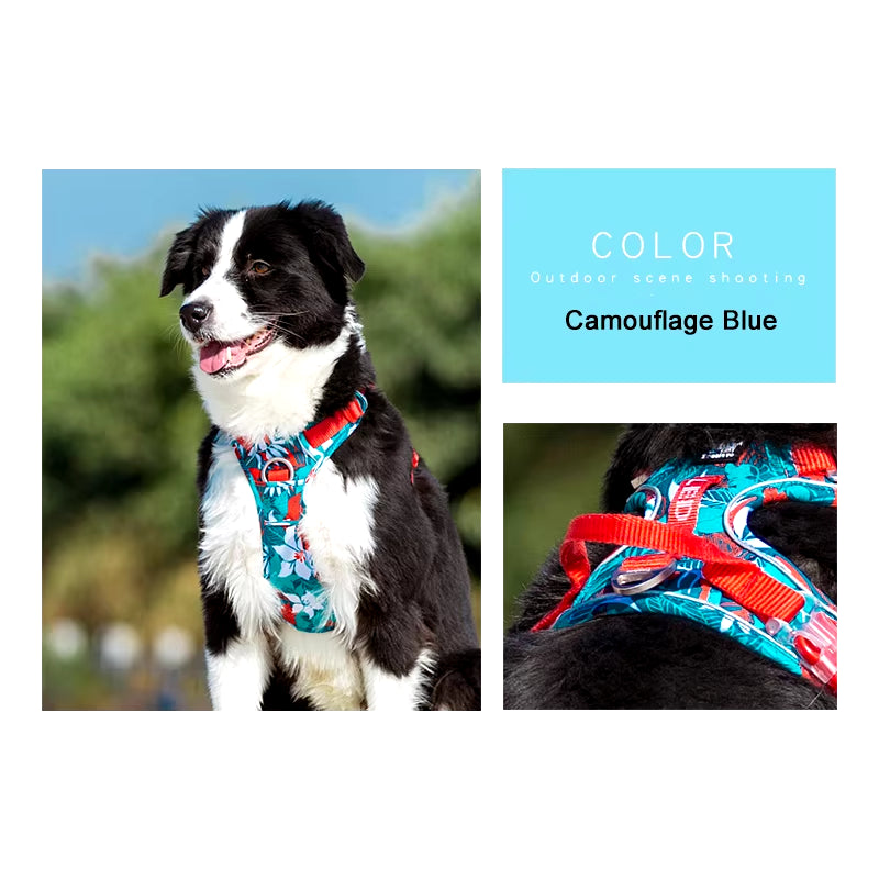 Camouflage Reflective Dog Harness - Adjustable Nylon Pet Harness, Special Edition TLH5653