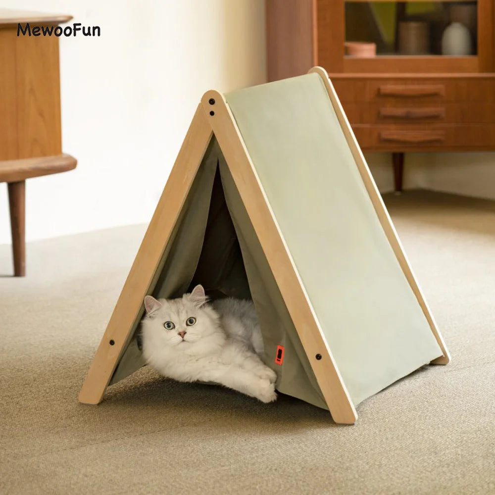 Create a Cozy Haven Anywhere! Pet Teepee Cat Hammock Bed House - Sturdy, Portable, and Easy to Assemble for Dogs, Puppies, and Cats, Indoors or Outdoors!