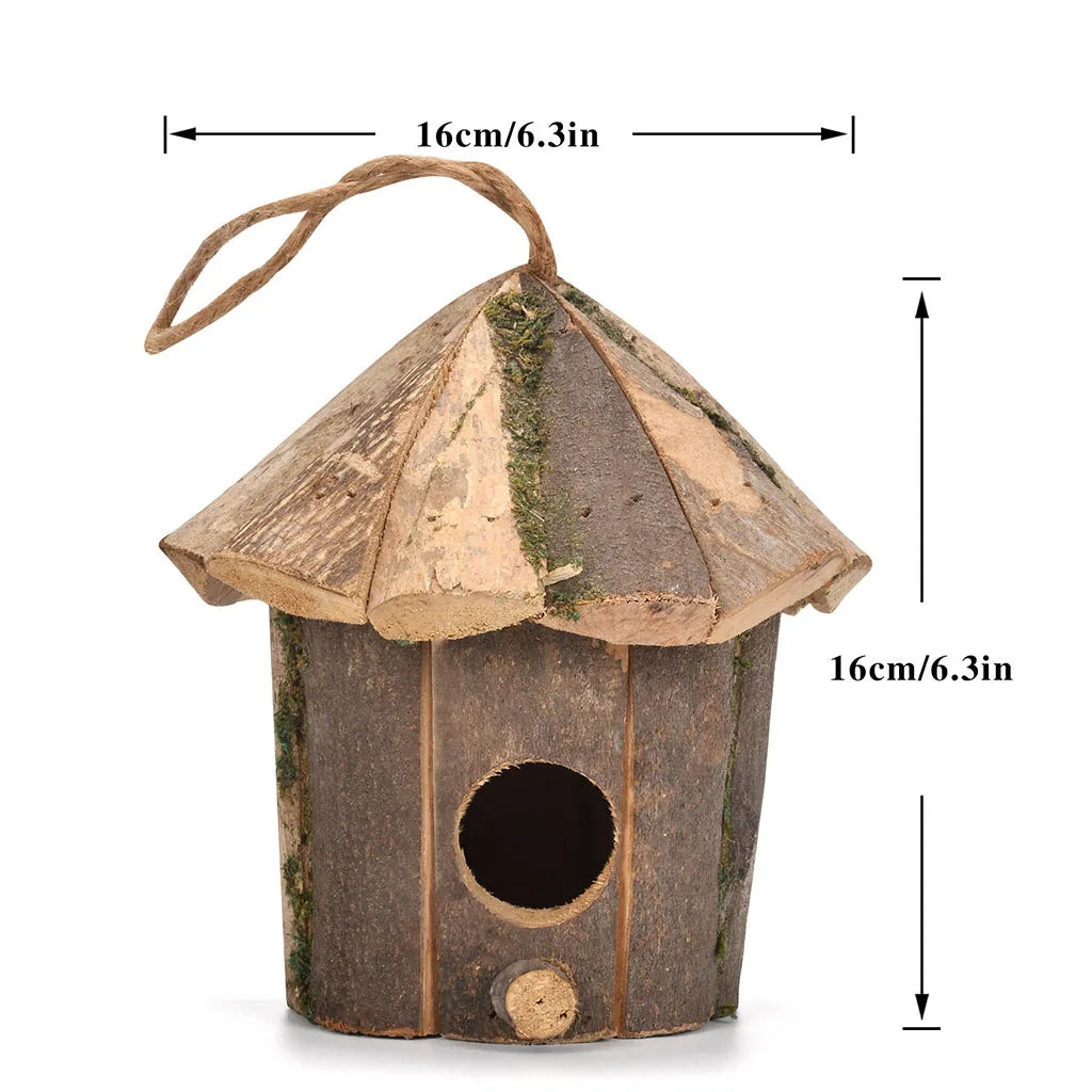 Wooden Hummingbird House - Charming Bird Nest for Home Craft and Garden Decor