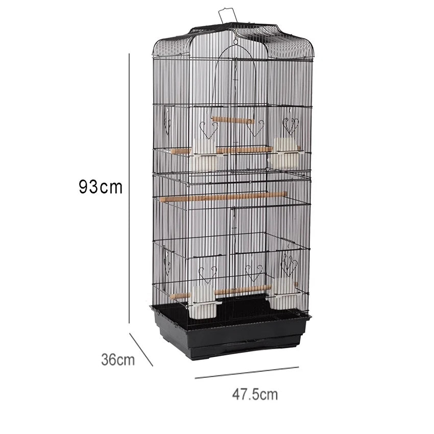 Extra Large Luxury Parrot Cage - Elegant Peony Gray Design for Your Majestic Birds!