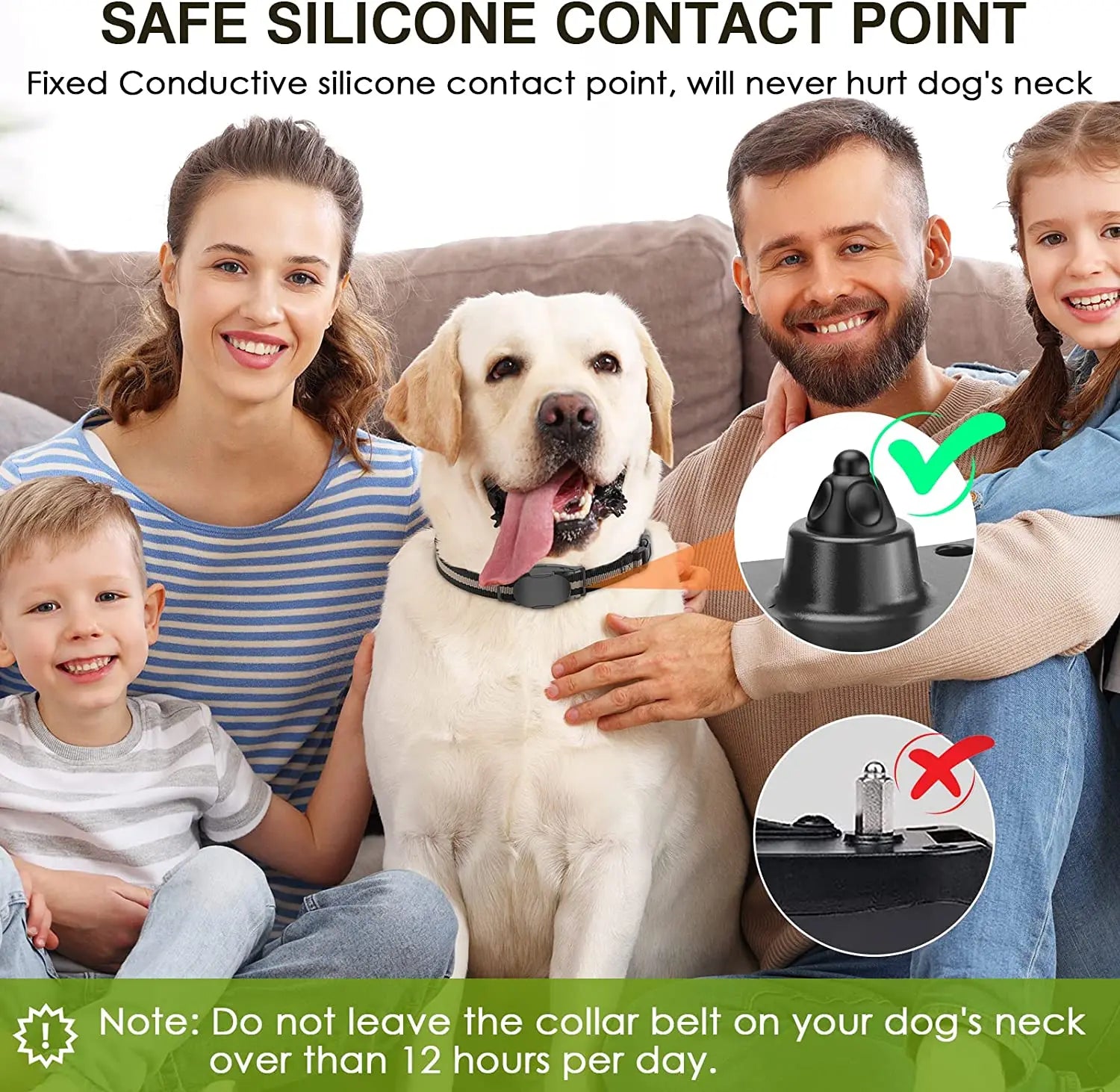 Electric Dog Training Collar Remote Control Waterproof Pet Dog Bark Stop for All Size Shock Vibration Sound Electric Shocker