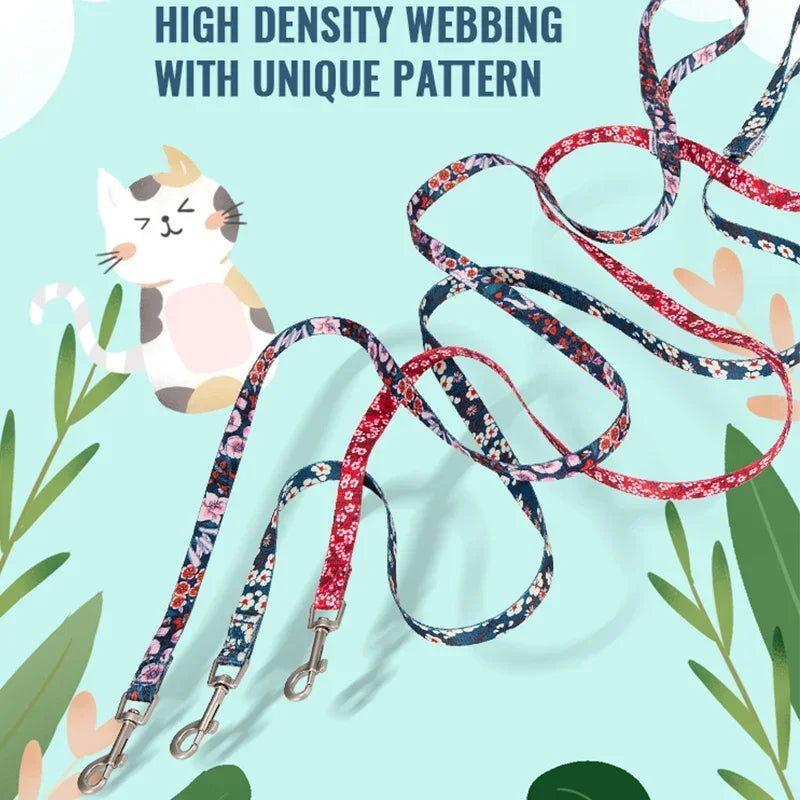 Floral Pet Leash - Lightweight Rope for Small Dogs and Cats - Spring Design - Polyester - TLL3113 Dropshipping