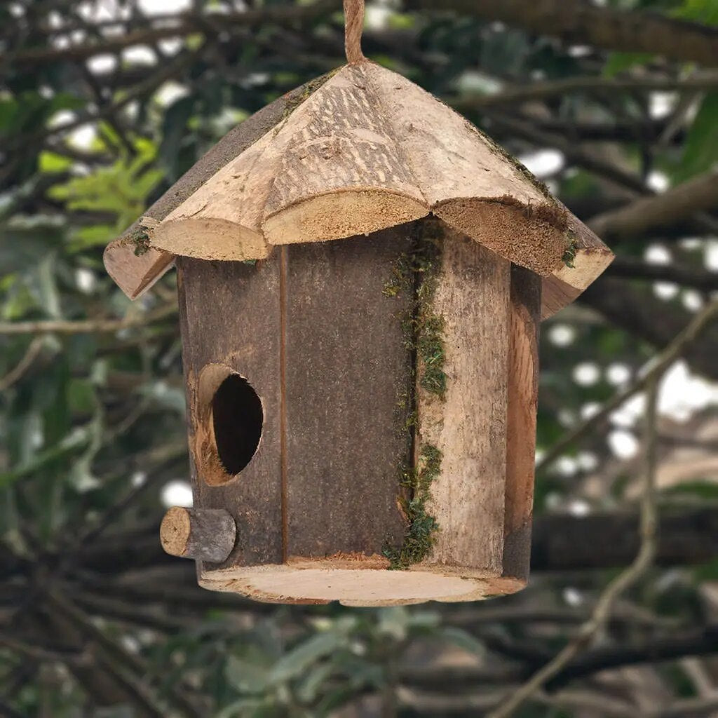 Wooden Hummingbird House - Charming Bird Nest for Home Craft and Garden Decor