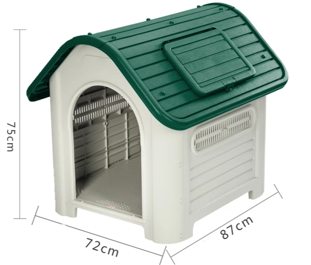 Luxury Plastic Large Dog Kennel - Outdoor Rainproof Villa for Four Seasons Comfort, Indoor and Patio Cat Nest