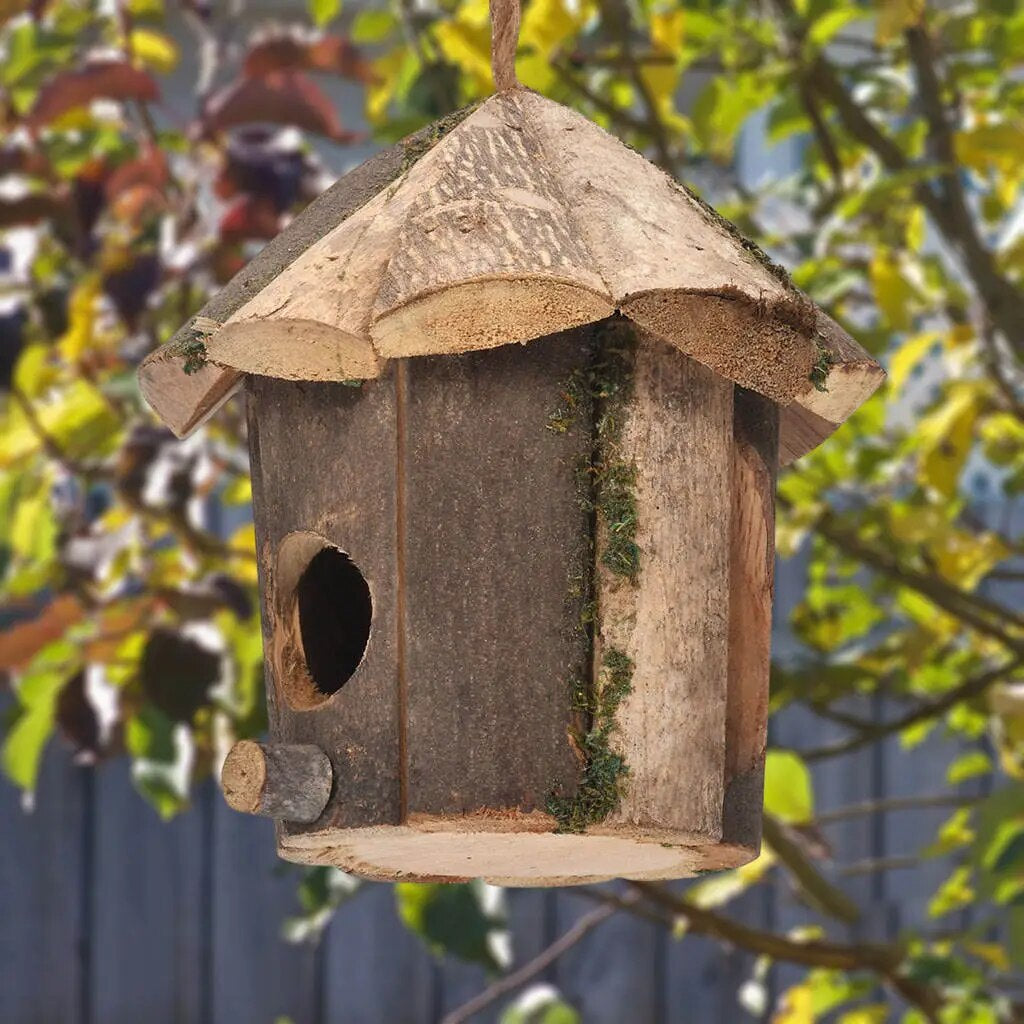 Wooden Hummingbird House - Charming Bird Nest for Home Craft and Garden Decor