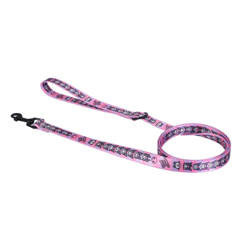 Whimsical Adventures: Reflective Dog Cat Harness Set with Cartoon Design – Ideal for Small to Medium Dogs and Cats – Includes Walking Leash! Purple