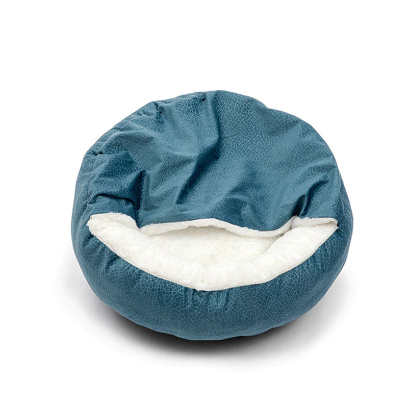 Orthopedic Dog Bed with Hooded Blanket - Winter Warm, Waterproof, Dirt-Resistant Cat and Puppy House Cuddler, Machine Washable Comfort