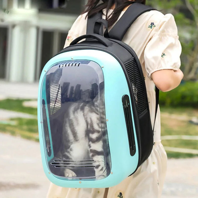 Space Explorer Pet Backpack - Astronaut-Approved Transparent Carrier for Dogs and Cats