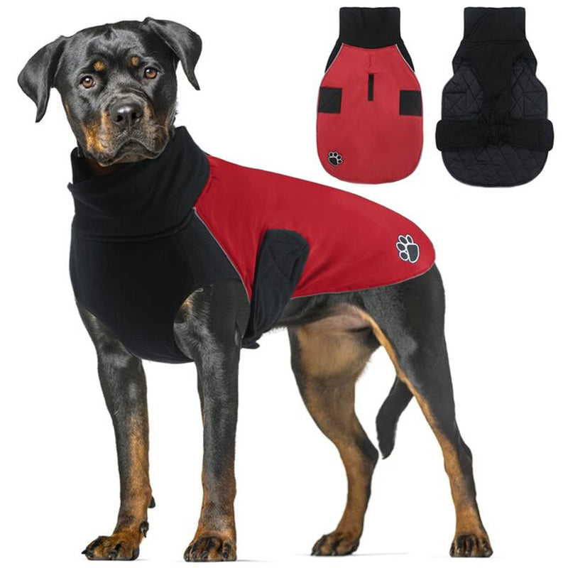 Cozy in Cold: Winter Turtleneck Dog Coat - Warm, Waterproof, Reversible Clothes for Small to Large Dogs