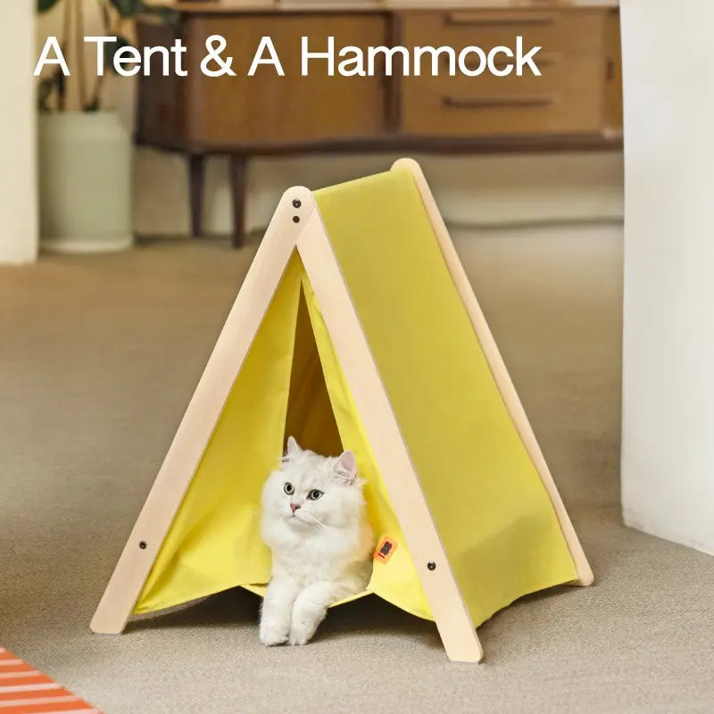 Create a Cozy Haven Anywhere! Pet Teepee Cat Hammock Bed House - Sturdy, Portable, and Easy to Assemble for Dogs, Puppies, and Cats, Indoors or Outdoors!