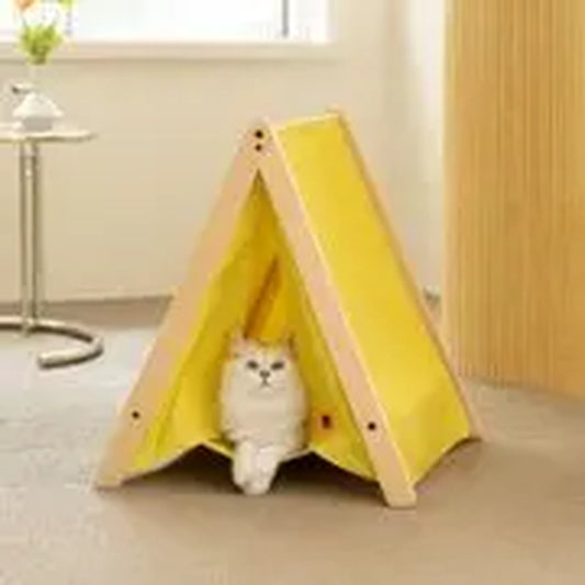 Create a Cozy Haven Anywhere! Pet Teepee Cat Hammock Bed House - Sturdy, Portable, and Easy to Assemble for Dogs, Puppies, and Cats, Indoors or Outdoors!