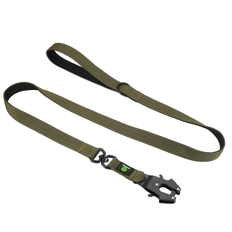 Elite Tactical Dog Leash and Collar Set: Heavy Duty Nylon, Quick Release, Padded Handle - Perfect for Military-Grade Training and Traffic Control!