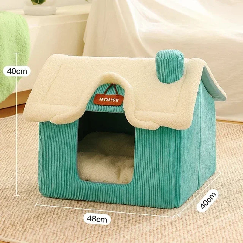 Foldable Pet Sleeping Bed: Cozy Cat/Dog Bed, Removable & Washable, Indoor Cat House Kennel, Ideal for Sweet Dreams!