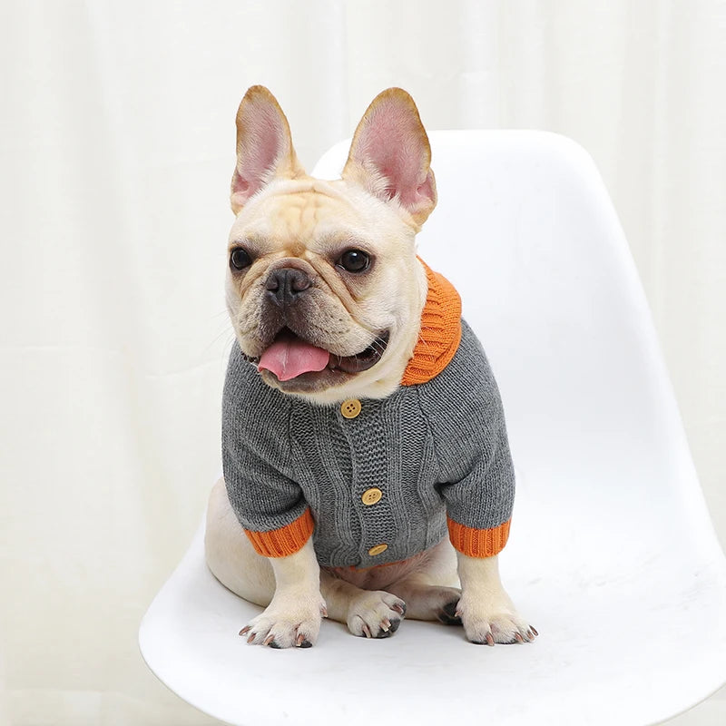 Cozy and Cute: Knitted Long Sleeve Pet Sweater - Fashionable Hooded Pullover for Dogs and Cats, Perfect for Halloween Cosplay