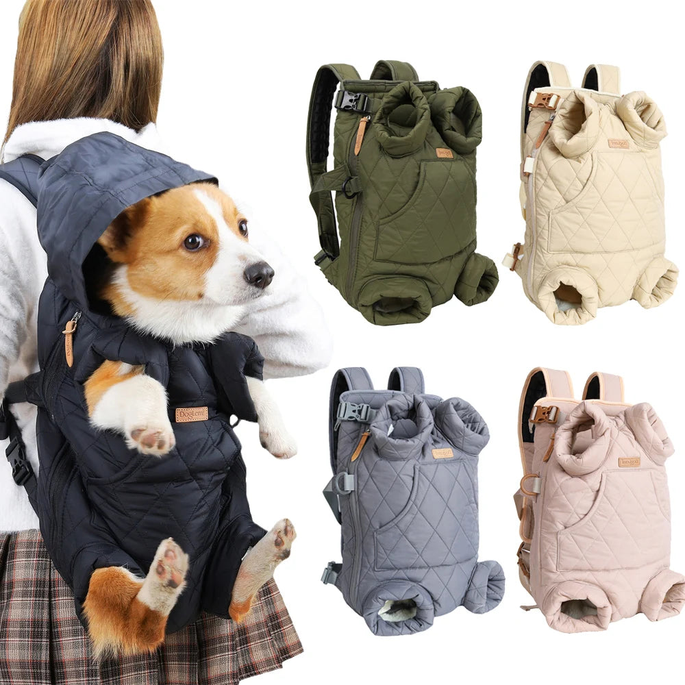 Fashion Puppy Dog Plate Carrier Backpack - Stylish Winter Warmth for Small Dogs - Cat Mascotas Accessory