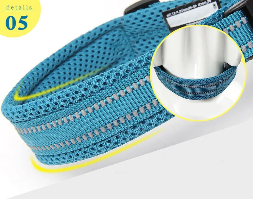 Reflective Luxury Pet Dog Collar: Adjustable, Padded, and Durable - Ideal for Training and Style! 