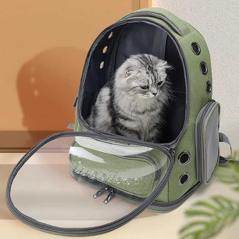 Space Odyssey Cat Backpack - Astronaut-Approved, Transparent, and Breathable - Stylish Space Capsule for Cats and Puppies