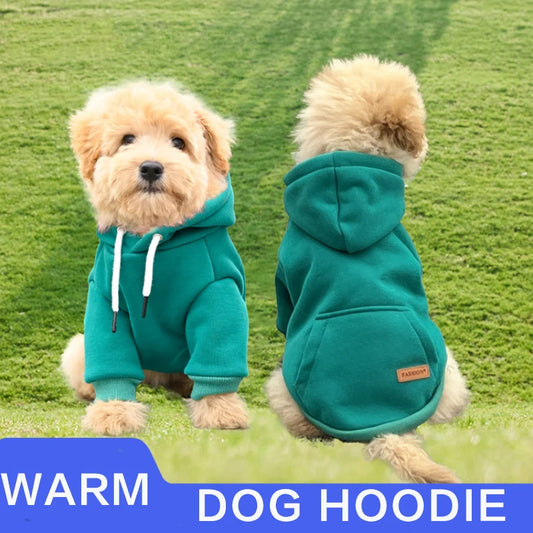 Pet Clothing Dog Warm Fleece Hoodie Clothes Pet Dog Small and Medium Dog Vest Outdoor Sweatshirt Bulldog Husky Puppy Cat Costume