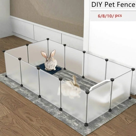 DIY Small Pet Playpen - Freely Combined, Foldable Dog Cage Yard Fence for Dogs, Cats, Kittens, Rabbits, Guinea Pigs, and Hedgehogs