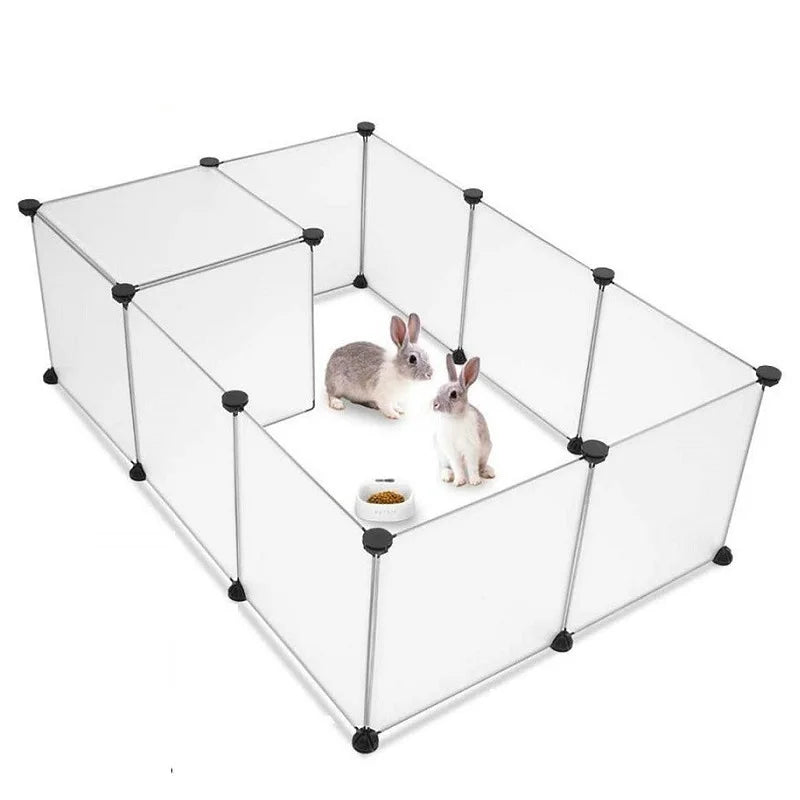 DIY Small Pet Playpen - Freely Combined, Foldable Dog Cage Yard Fence for Dogs, Cats, Kittens, Rabbits, Guinea Pigs, and Hedgehogs