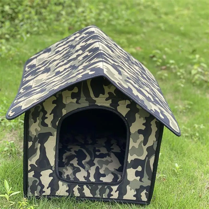 Premium Waterproof Cat House & Foldable Dog Bed - Outdoor Enclosed Kennel for All-Weather Comfort, Ideal for Dogs and Cats