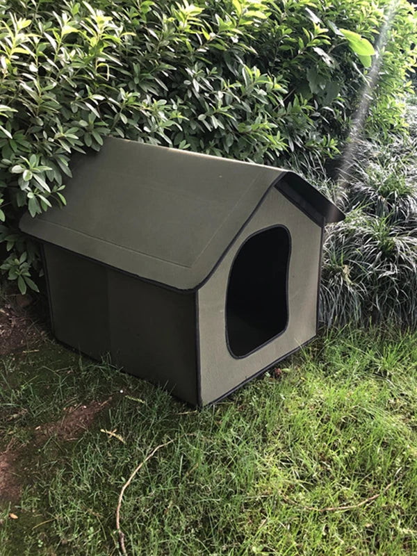 Premium Waterproof Cat House & Foldable Dog Bed - Outdoor Enclosed Kennel for All-Weather Comfort, Ideal for Dogs and Cats