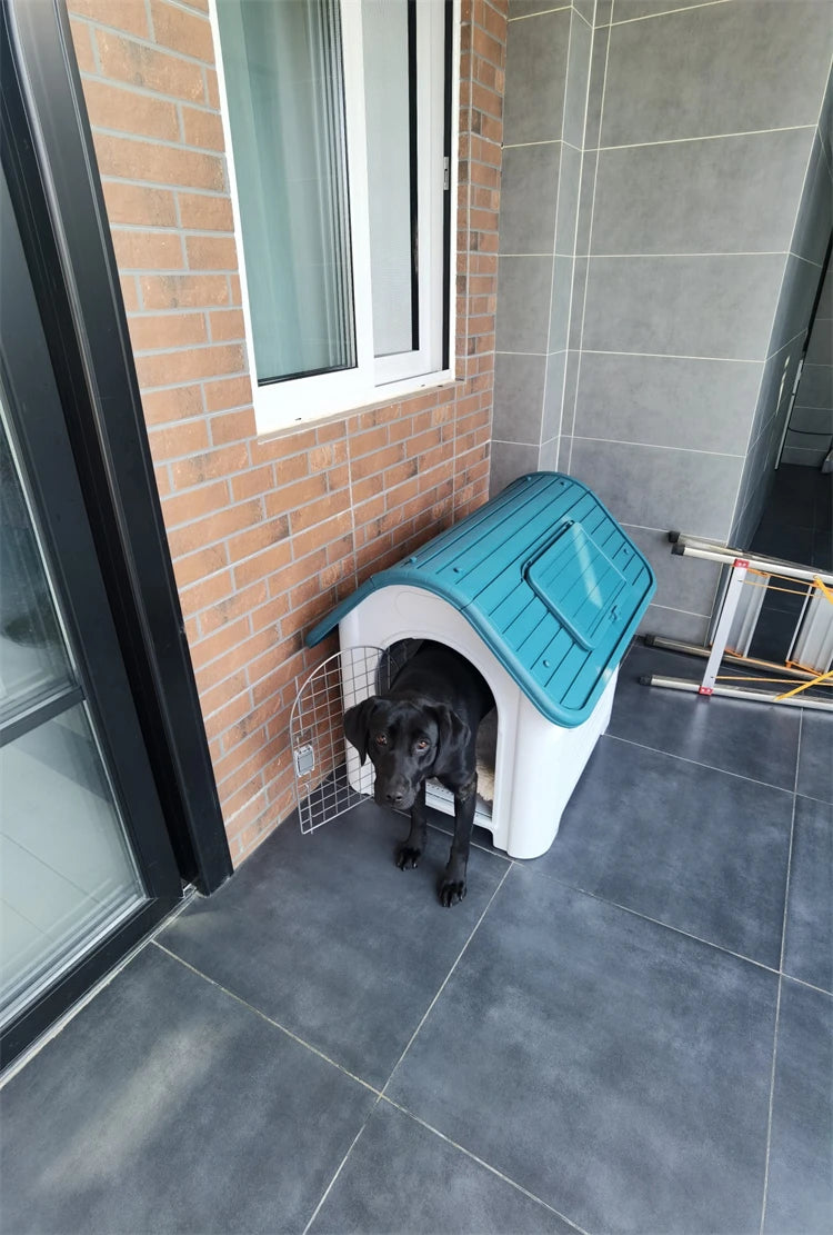 Luxury Plastic Large Dog Kennel - Outdoor Rainproof Villa for Four Seasons Comfort, Indoor and Patio Cat Nest