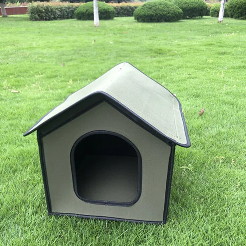 Premium Waterproof Cat House & Foldable Dog Bed - Outdoor Enclosed Kennel for All-Weather Comfort, Ideal for Dogs and Cats