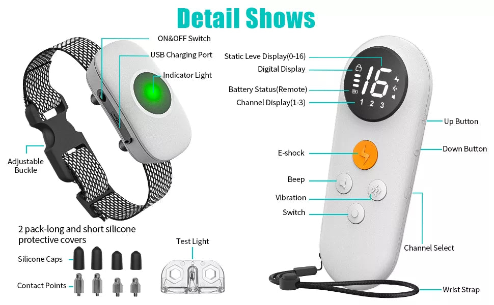 Unlock the Best Behavior: Rechargeable Electric Training Collar with Remote for Small, Medium & Large Dogs - IPX7 Waterproof