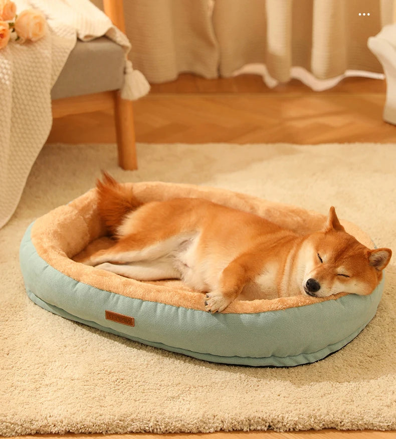 Cozy Winter Retreat: Comfortable Pet Mat Bed for Dogs and Cats - Fluffy Sleeping Pad, Calming Dog Bed House, Ideal Pet Supplies!