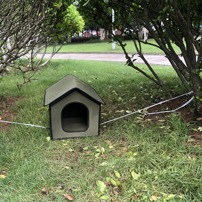 Premium Waterproof Cat House & Foldable Dog Bed - Outdoor Enclosed Kennel for All-Weather Comfort, Ideal for Dogs and Cats