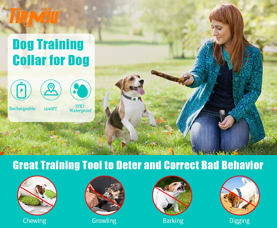 Unlock the Best Behavior: Rechargeable Electric Training Collar with Remote for Small, Medium & Large Dogs - IPX7 Waterproof