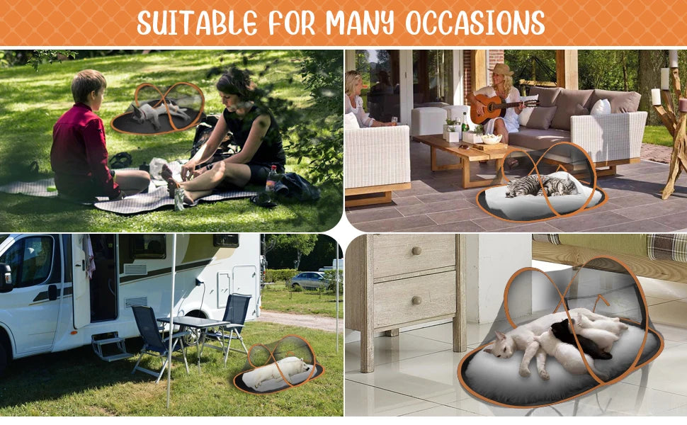 Create an Instant Oasis: Portable Folding Pet Tent for Cats and Dogs - Easy Operation, Outdoor Kennel, and Playpen Fun!