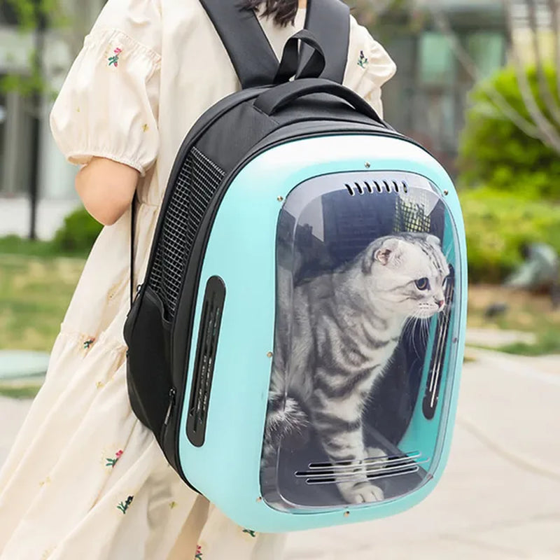 Space Explorer Pet Backpack - Astronaut-Approved Transparent Carrier for Dogs and Cats