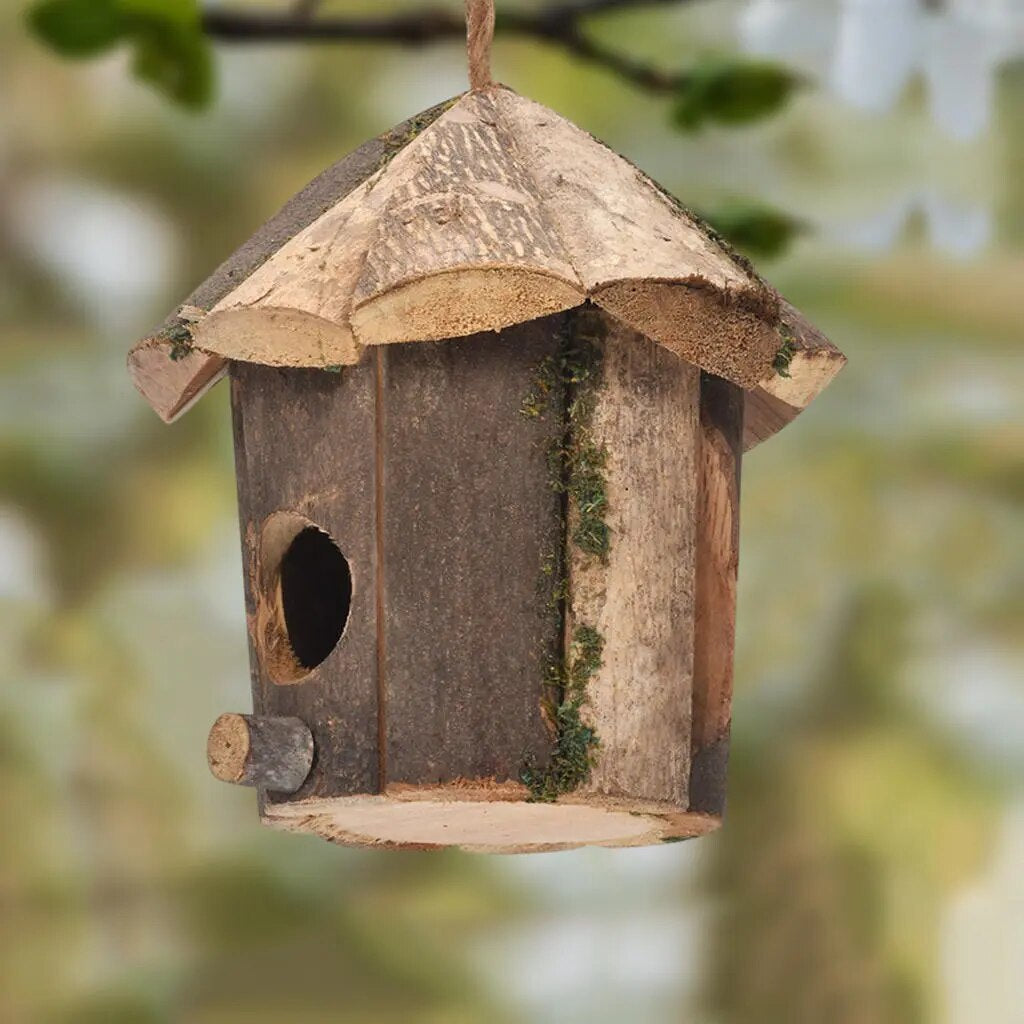 Wooden Hummingbird House - Charming Bird Nest for Home Craft and Garden Decor