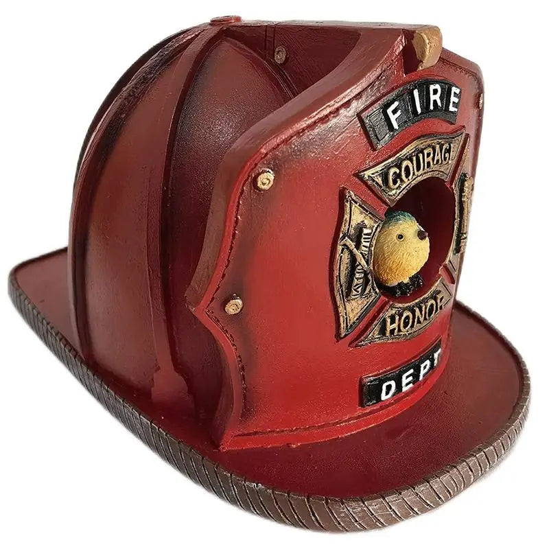 Explore our Charming Firefighter Hat Bird House – A whimsical addition for bird enthusiasts and garden lovers!