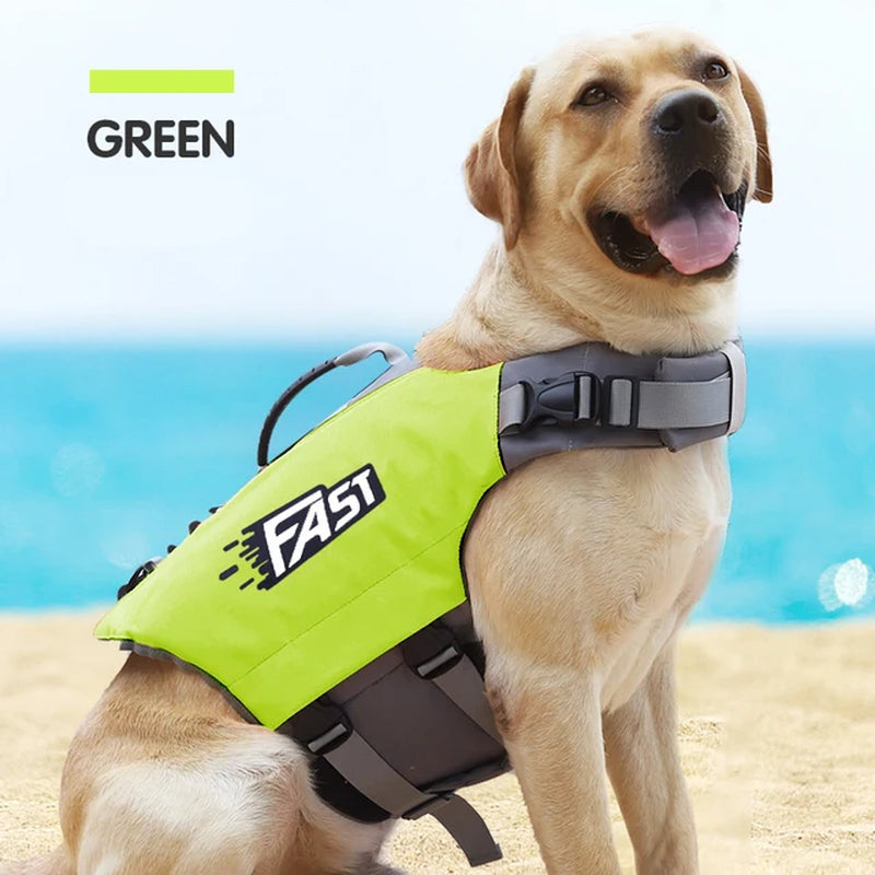 Safety and Style Unleashed: Pet Swimming Life Jacket - Fashionable, Reflective, and Adjustable for Pool, Surfing, and Drifting Adventures