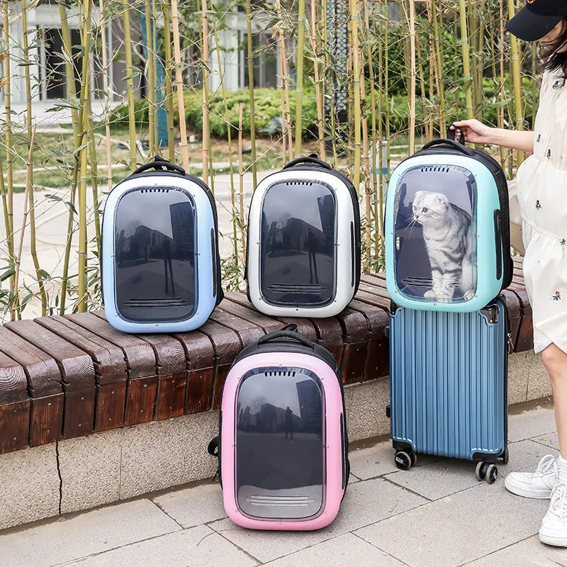 Space Explorer Pet Backpack - Astronaut-Approved Transparent Carrier for Dogs and Cats