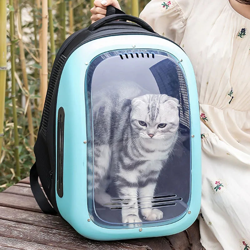 Space Explorer Pet Backpack - Astronaut-Approved Transparent Carrier for Dogs and Cats