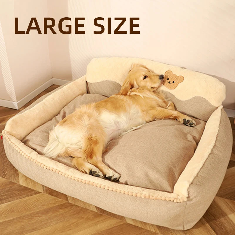 Embrace Winter Bliss: Warm and Cozy Dog Nest for Large Breeds - Golden Retrievers & More! Removable, Washable, and Pure Comfort!