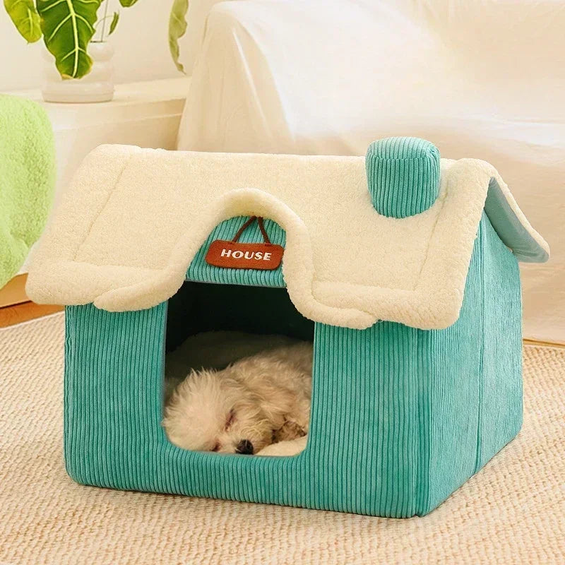 Foldable Pet Sleeping Bed: Cozy Cat/Dog Bed, Removable & Washable, Indoor Cat House Kennel, Ideal for Sweet Dreams!