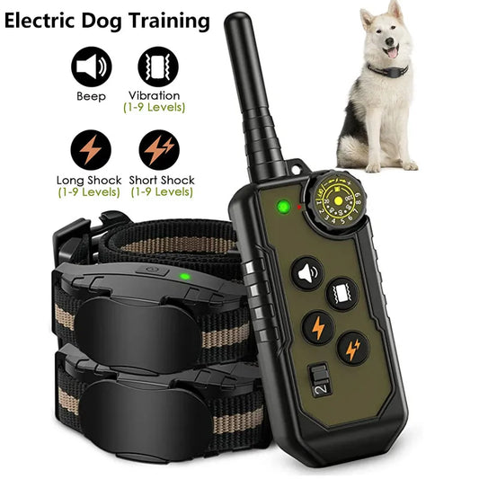 Electric Dog Training Collar Remote Control Waterproof Pet Dog Bark Stop for All Size Shock Vibration Sound Electric Shocker